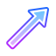 gradient style up right icon