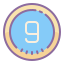 cute color style circled 9 icon