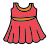 doodle style dress back view icon