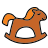 doodle style horse toy icon