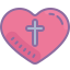 cute color style heart cross icon
