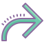 cute color style flecha adelante icon