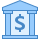 blue ui style bank building icon