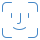 blue ui style gesicht id icon