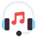 laboratório de vetores planos de fone de ouvido externo de música e multimídia icon