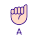 Letter A in ASL icon