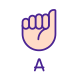 letter a in asl icon