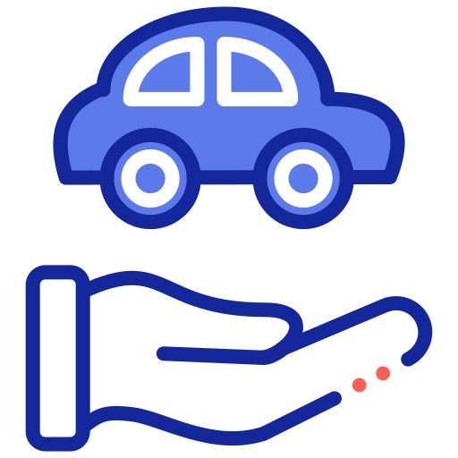 Volunteer hands helping with transportation icon