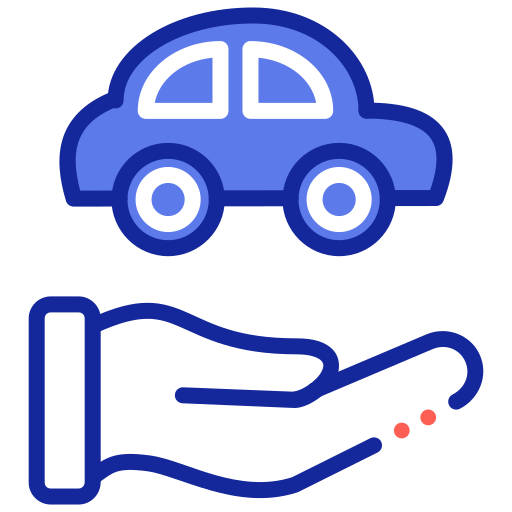 volunteer hands helping with transportation icon