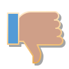 pin style thumbs down icon