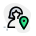 全球工作的用户的外部在线位置特写女性绿色塔尔维沃 icon