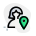 Online location of a user working globally icon