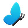 3d fluency style butterfly side view icon