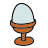 doodle style egg stand icon