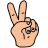 doodle style 손 평화 icon