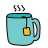 doodle style tea icon