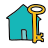 doodle style house keys icon