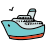 doodle style cruise ship icon