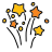 doodle style explosión de fuegos artificiales icon