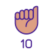 digit ten in asl icon