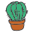 doodle style 냄비에 선인장 icon