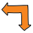 doodle style arrow pointing left and down icon