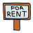doodle style sell property sign icon