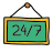 24-7 Open Sign icon
