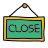 doodle style panneau fermer icon