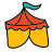 doodle style circus tent icon