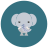 infographic style elephant icon