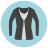 infographic style cardigan icon