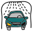 doodle style car wash icon