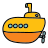 doodle style submarine icon