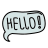 doodle style hello icon