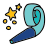 doodle style party whistle icon