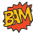 doodle style bam bam icon