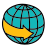 doodle style rotating globe icon