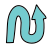 doodle style wavy arrow up icon