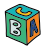 doodle style abc block icon