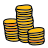 doodle style stack of coins icon