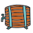doodle style hölzernes bierfaß icon
