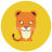 infographic style lioness icon
