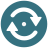 infographic style sync icon