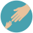 infographic style holding hands icon