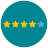 infographic style four stars of five stars icon