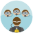 infographic style scuba diving team icon