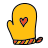 doodle style oven mitten icon