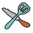 doodle style cuchillo y spatchula icon