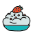 doodle style ice cream sundae icon